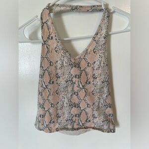 American Eagle Outfitters Snake Print Halter Top